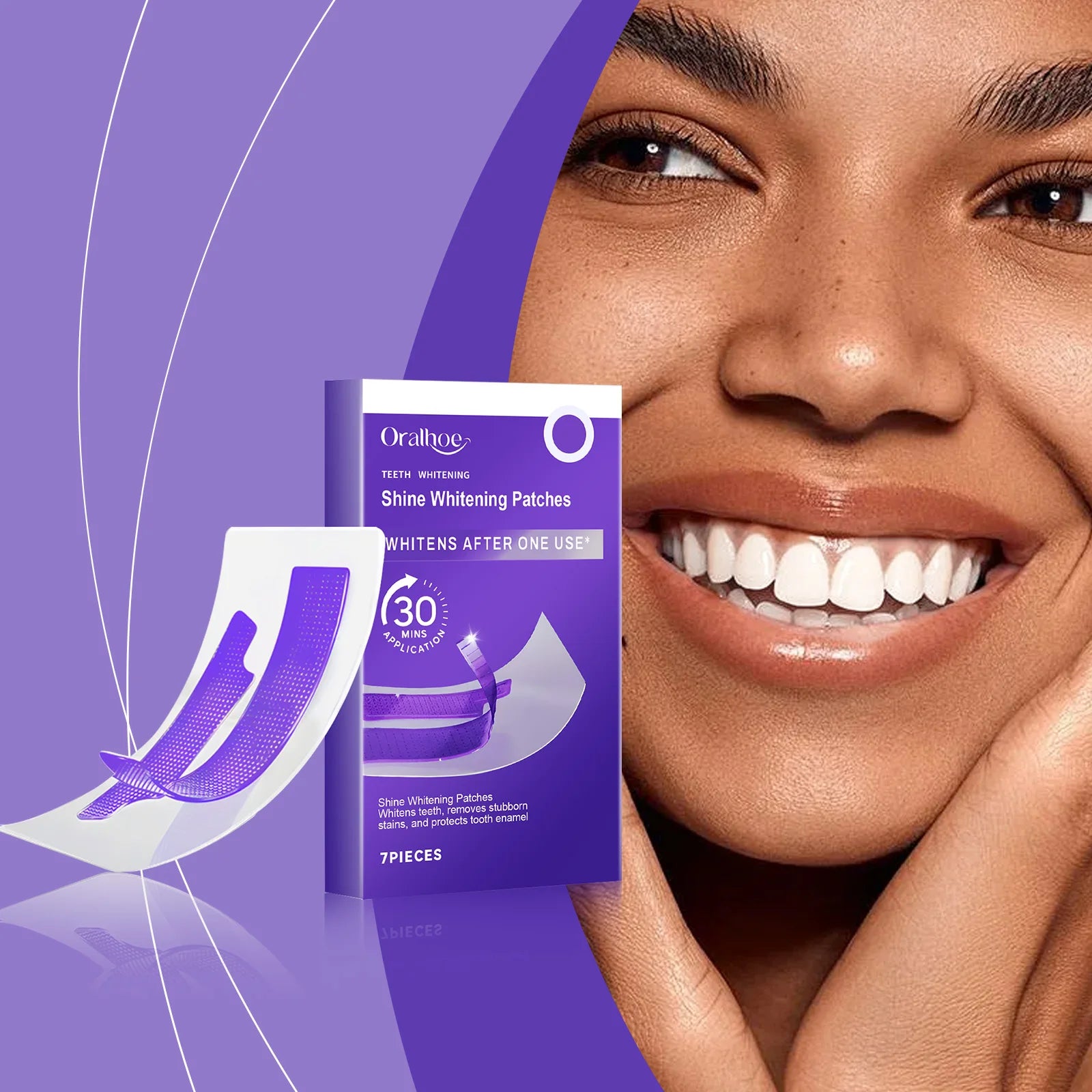 Transform Your Smile with Purple Teeth Whitening Strips - Brighten, Clean, and Reduce Sensitivity for a Radiant Oral Hygiene!