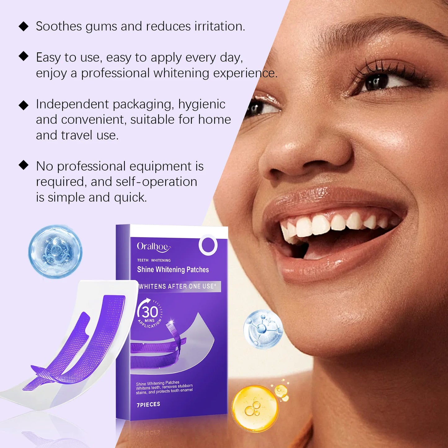 Transform Your Smile with Purple Teeth Whitening Strips - Brighten, Clean, and Reduce Sensitivity for a Radiant Oral Hygiene!